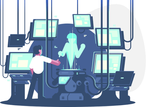 Vector image of ai developer