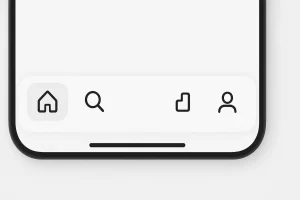 Home icon highlighted in a mobile app navigation bar to represent universal recognition.