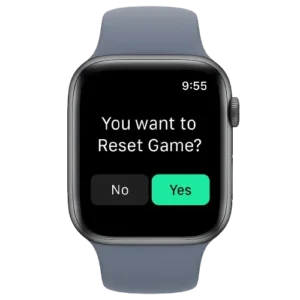Umpire’s Clicker Watch App – smartwatch mockup showing Reset Screen with reset option.