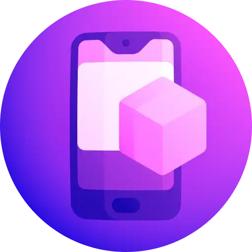 Icon representing mobile app prototyping with a wireframe or mobile mockup.