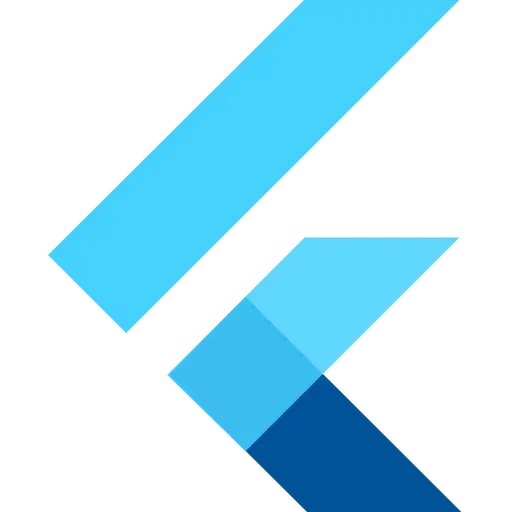 Icon representing Flutter app development with Flutter logo and mobile device.