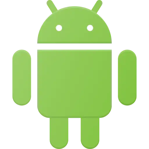 Icon representing Android app development with an Android device symbol.