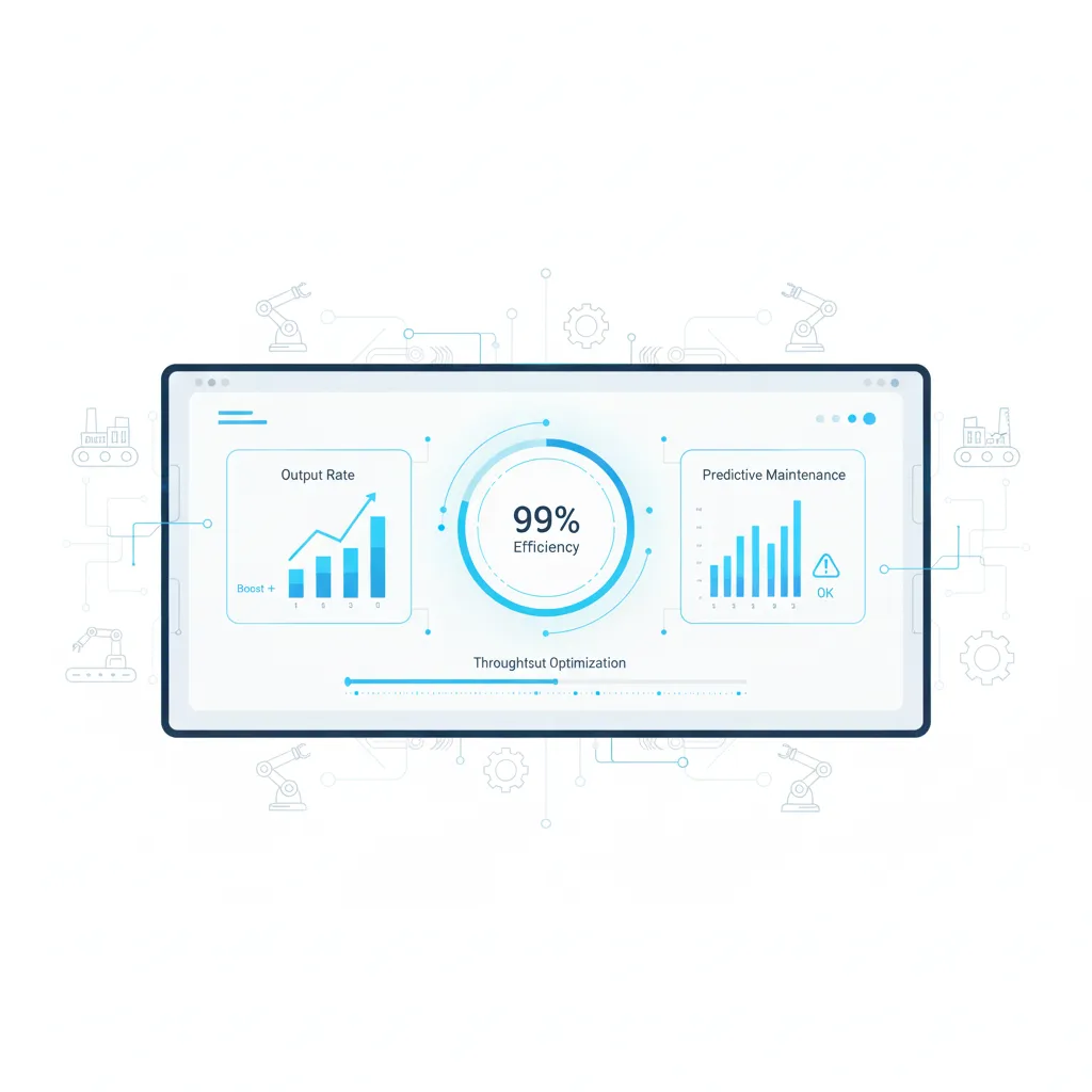 AI analytics dashboard accelerating manufacturing efficiency through automation and data visualization