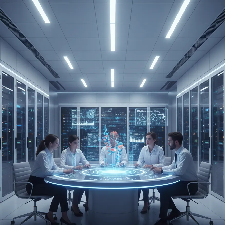 Cloud Computing for Pharmaceutical Industry: Scientist uses pipette in sterile research lab.