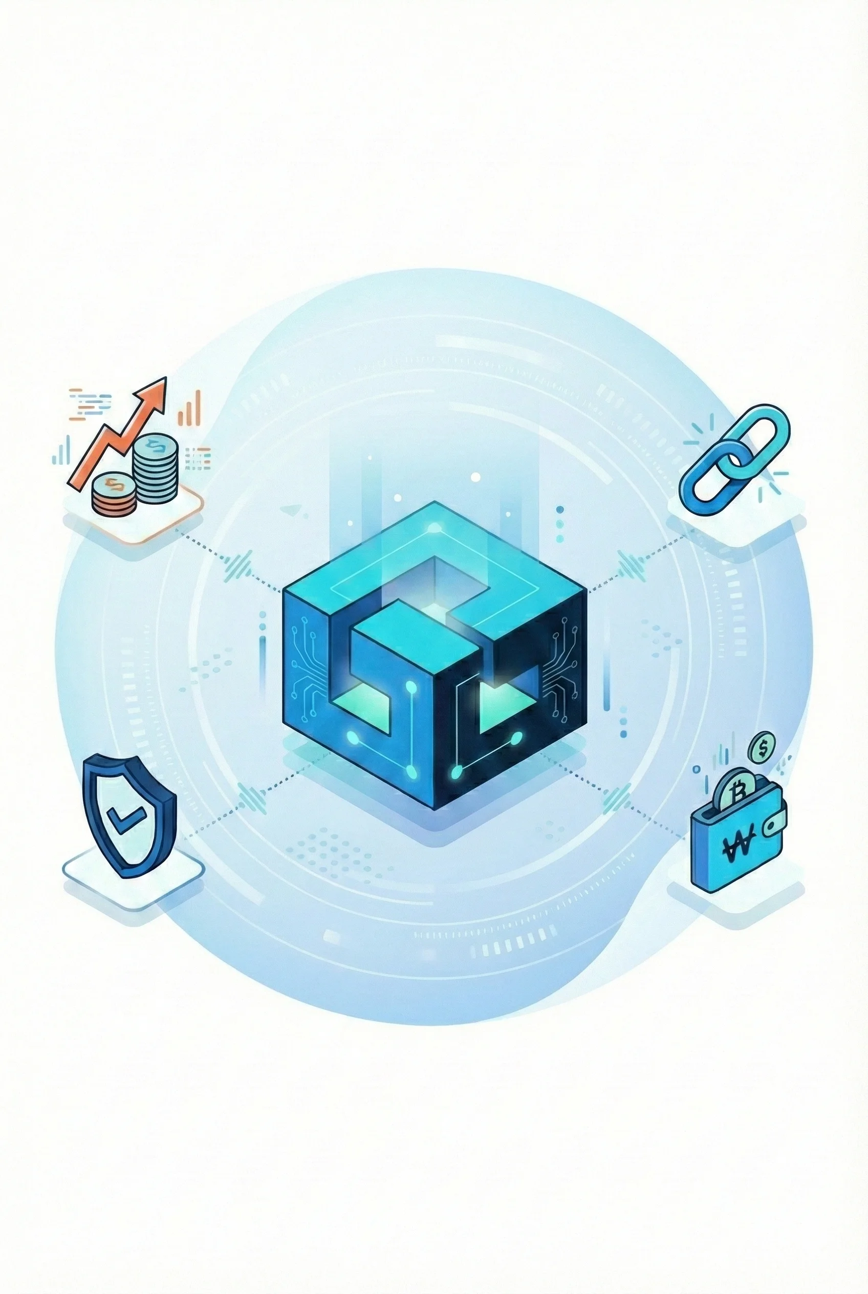 Custom DeFi staking dApp development architecture illustrating secure smart contract logic, cross-chain compatibility, and reward distribution.