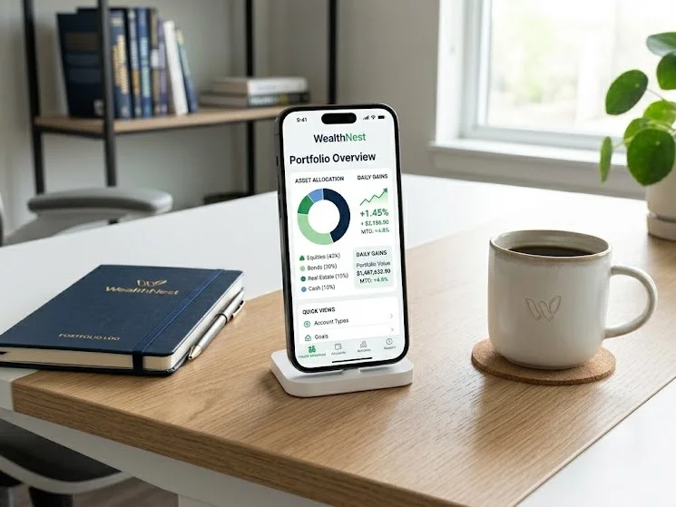 sleek-smartphone-white-desk-coffee-notebook